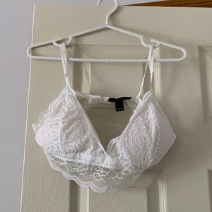 White Lace Bralette NEVER WORN